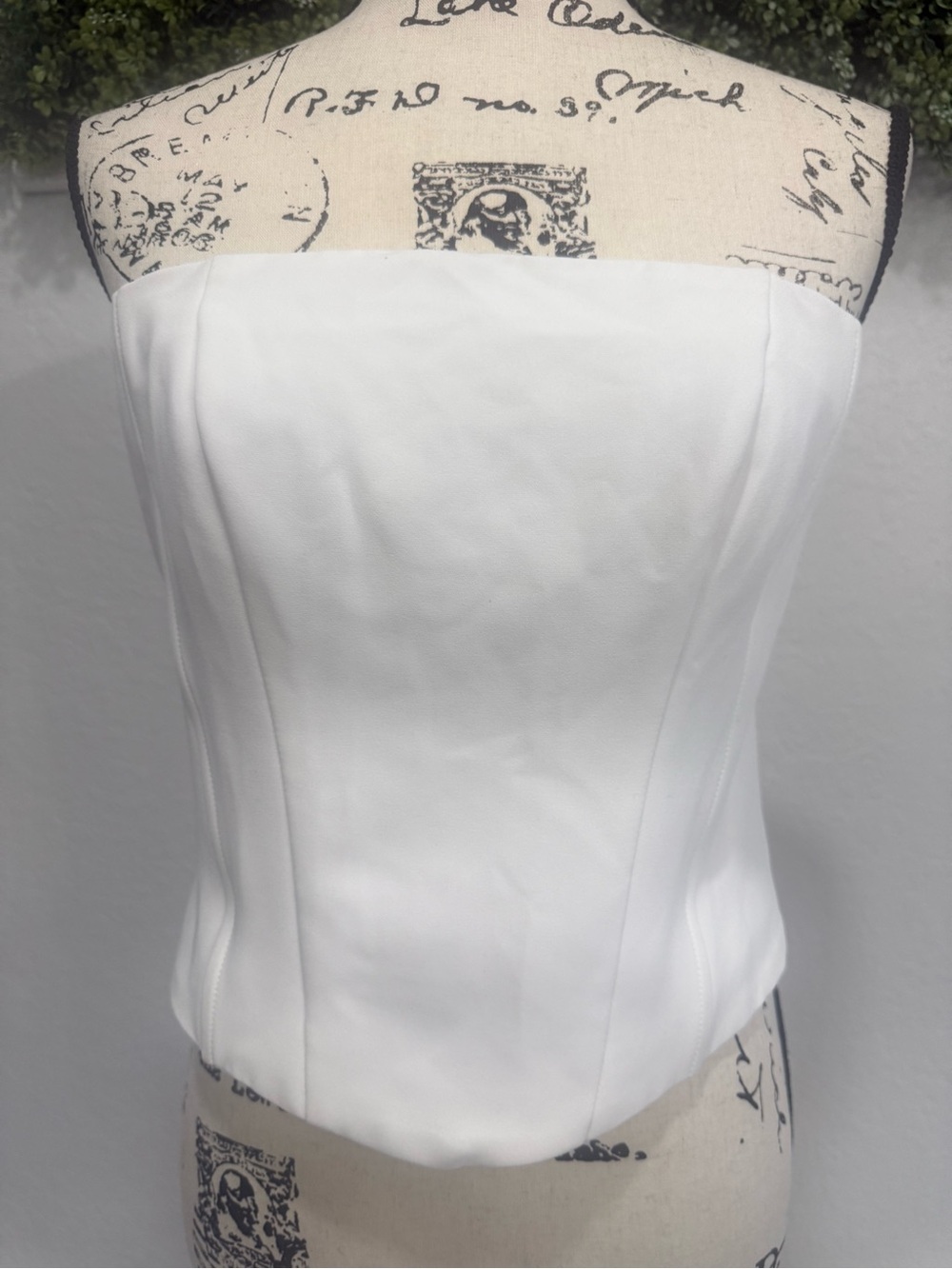 MOTF White Strapless Corset Bustier Top Size M